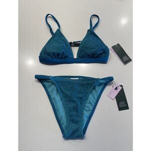 Wild Fable 2 Piece Bikini Net Low Rise Extra Cheeky Bikini Bottom Triangle Top
